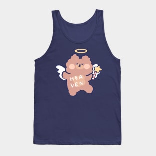 cute kawaii fluffy angel teddy bear with heaven text Tank Top